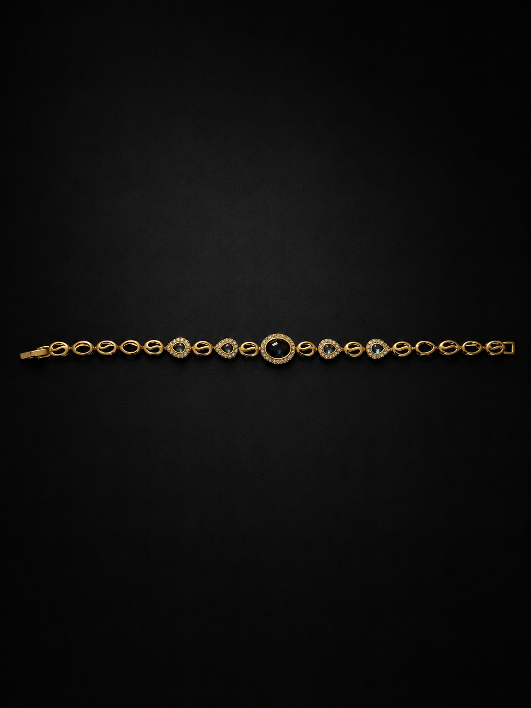 Blue Stone "Azure Royale" Iced 14K Gold Filled Bracelet