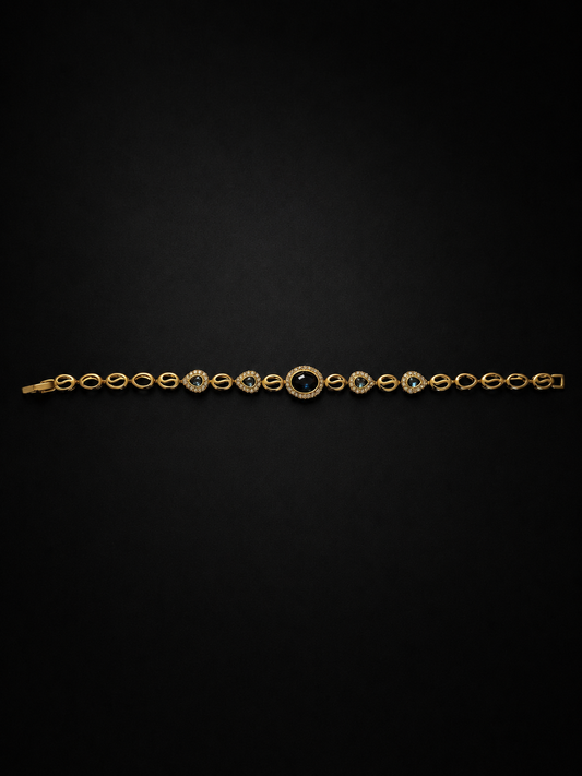 Blue Stone "Azure Royale" Iced 14K Gold Filled Bracelet