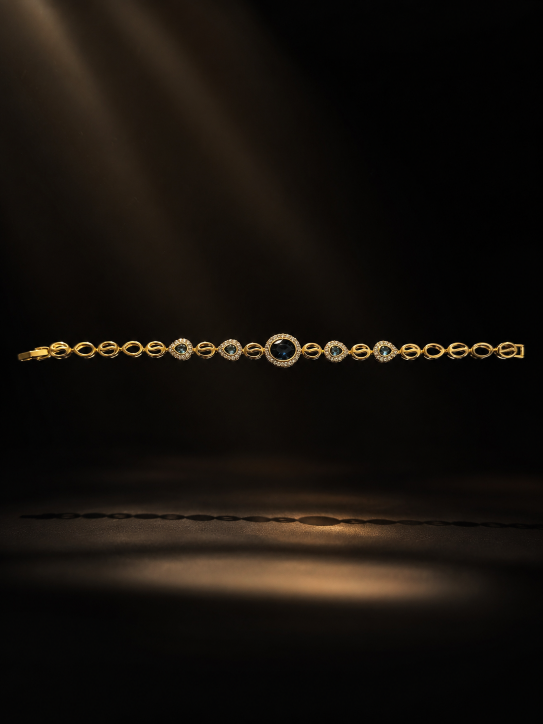 Blue Stone "Azure Royale" Iced 14K Gold Filled Bracelet