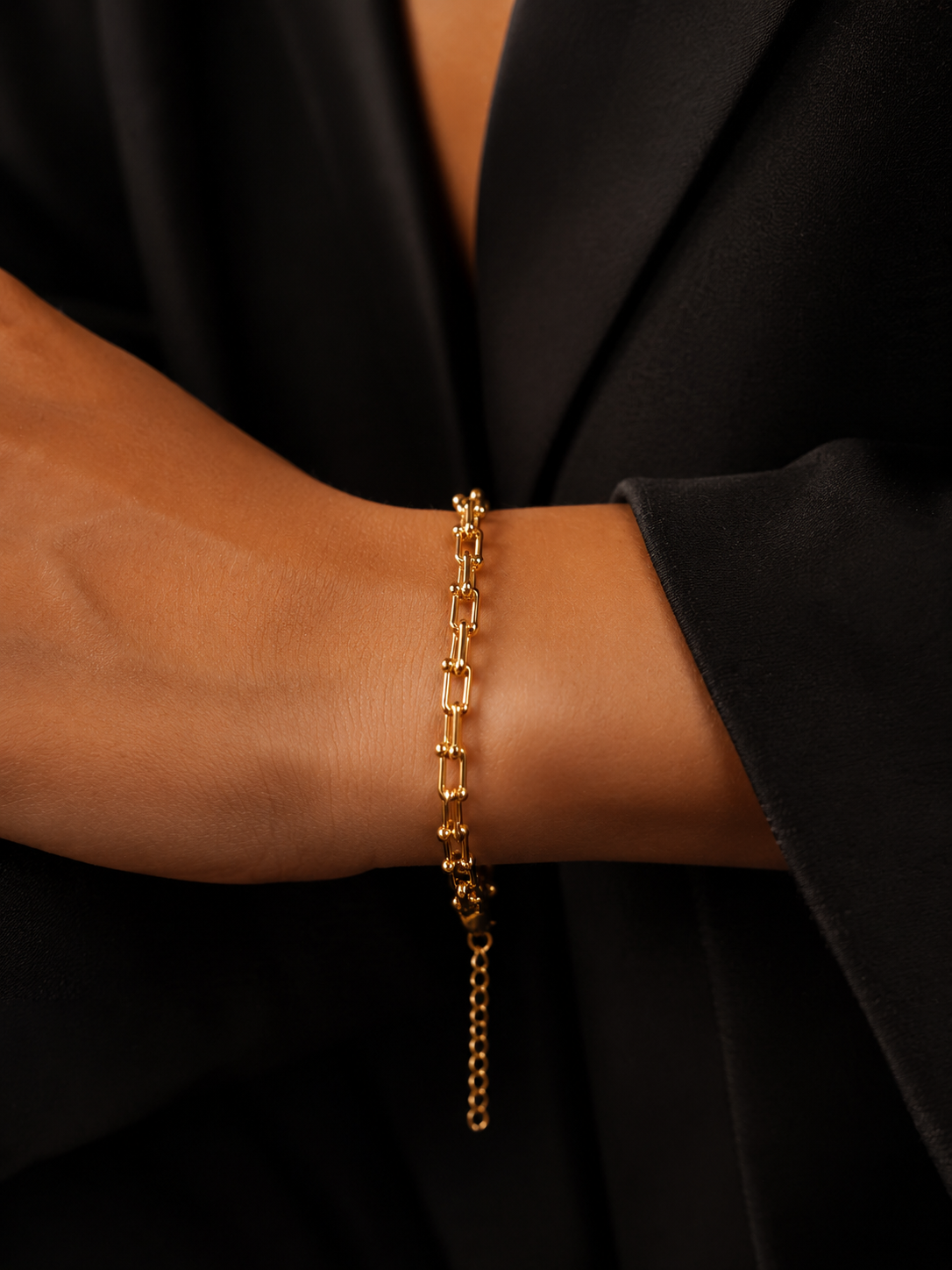 "The Halo" Slim  Slim Paperclip 14K Gold Filled Bracelet