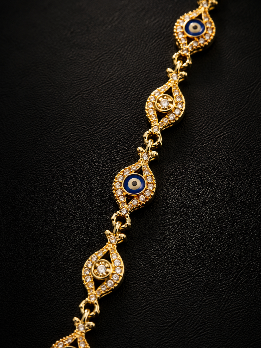 "The Nazaré"  Evil Eye Iced Out 14K Gold Filled Bracelet
