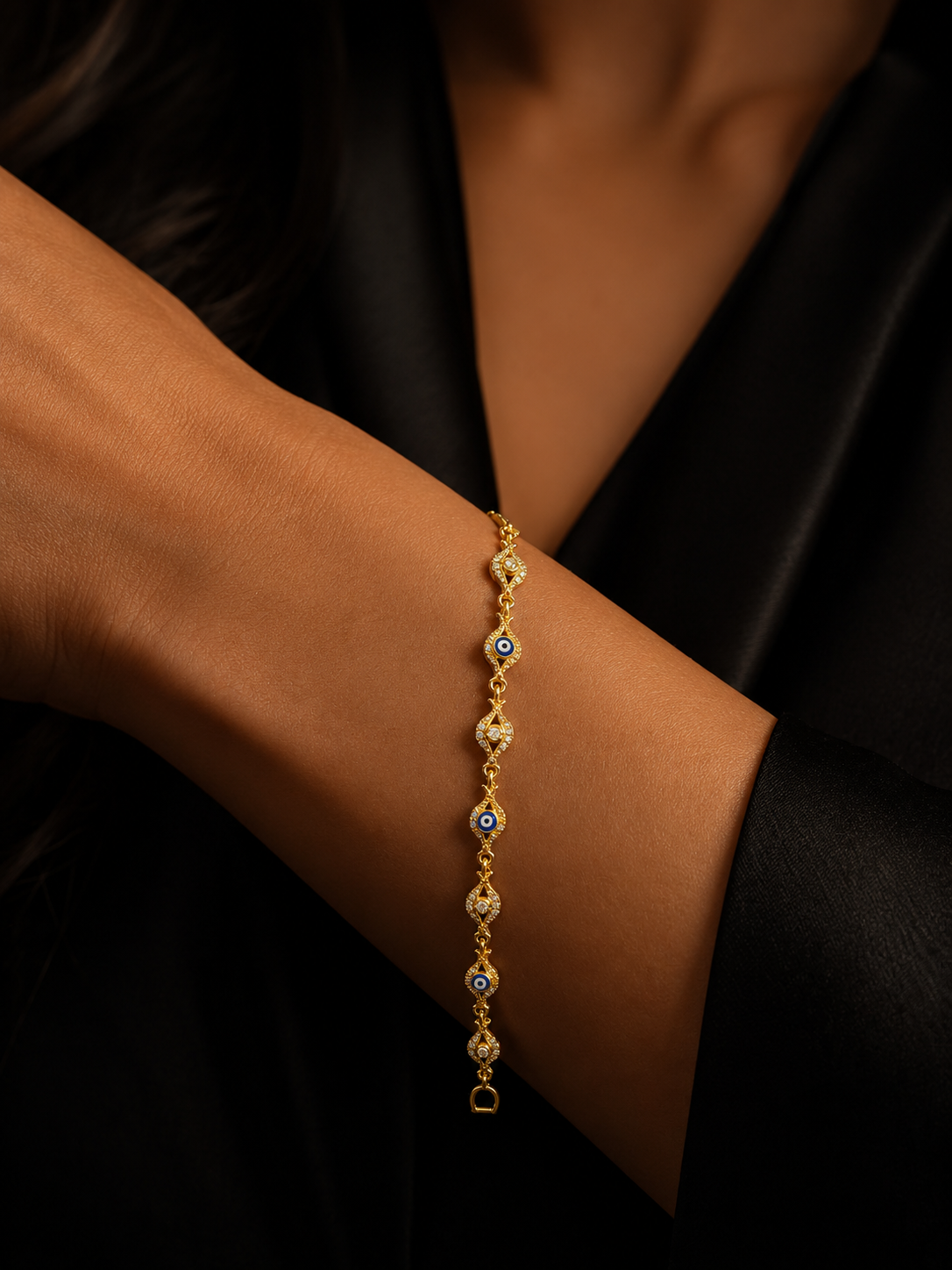 "The Nazaré"  Evil Eye Iced Out 14K Gold Filled Bracelet