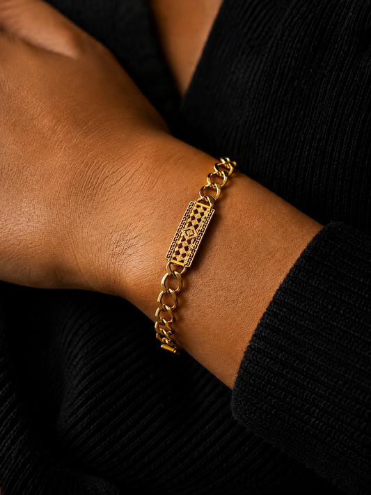 Greek Link "The Monarch" 14K Gold Filled Bracelet 8”