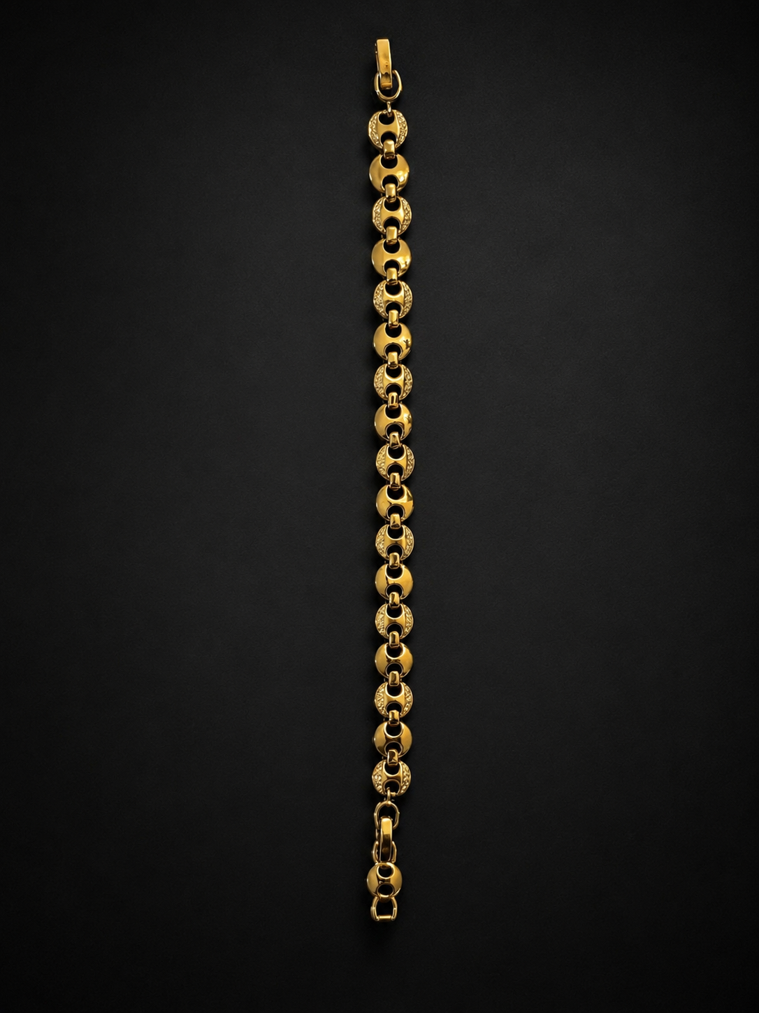 "The Riviera"  Iced Gucci Link 14K Gold Filled Bracelet