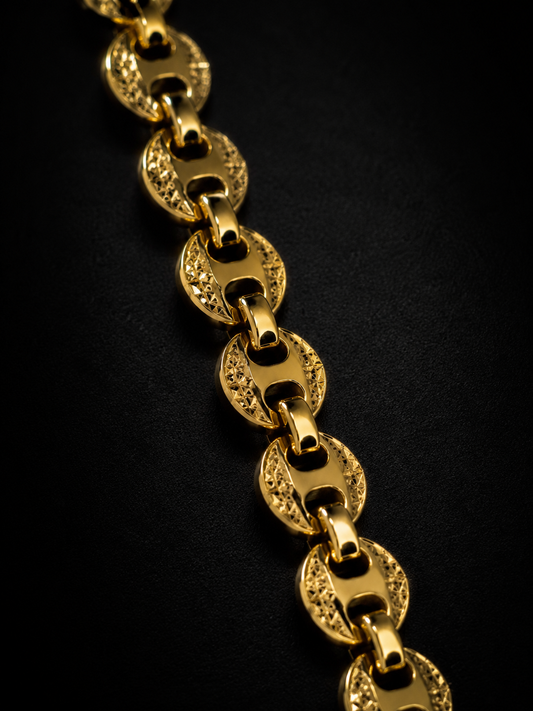 "The Riviera"  Iced Gucci Link 14K Gold Filled Bracelet