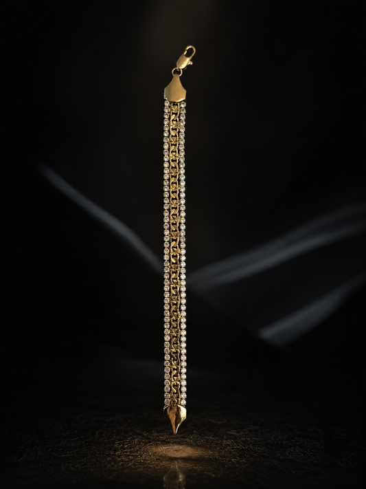 "The Royale Duo  Double" Tennis Cuban 14K Gold Filled Bracelet
