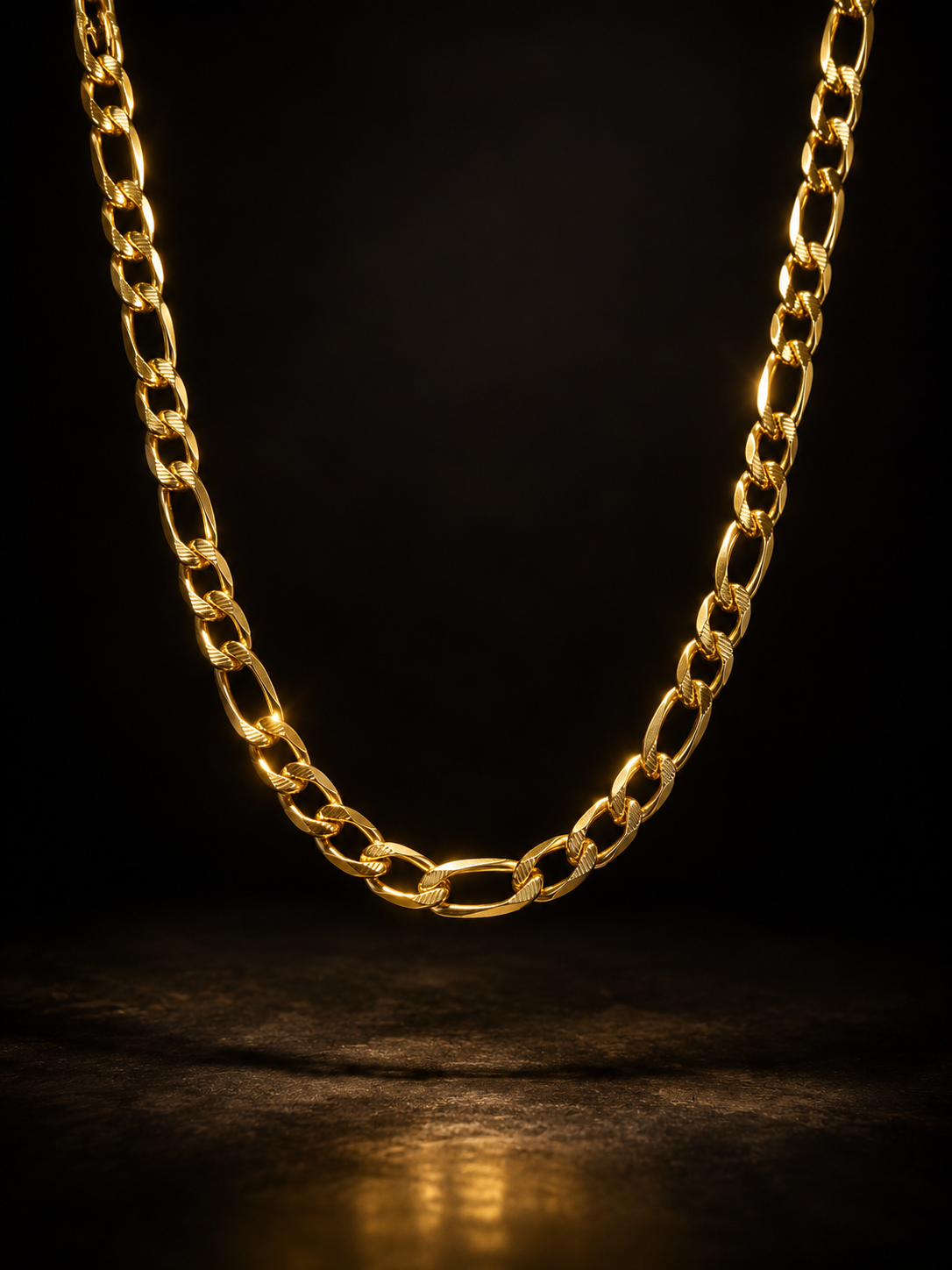 "The Milano Noir" Diamond-Cut Figaro Link 24” 14K Gold Filled Chain