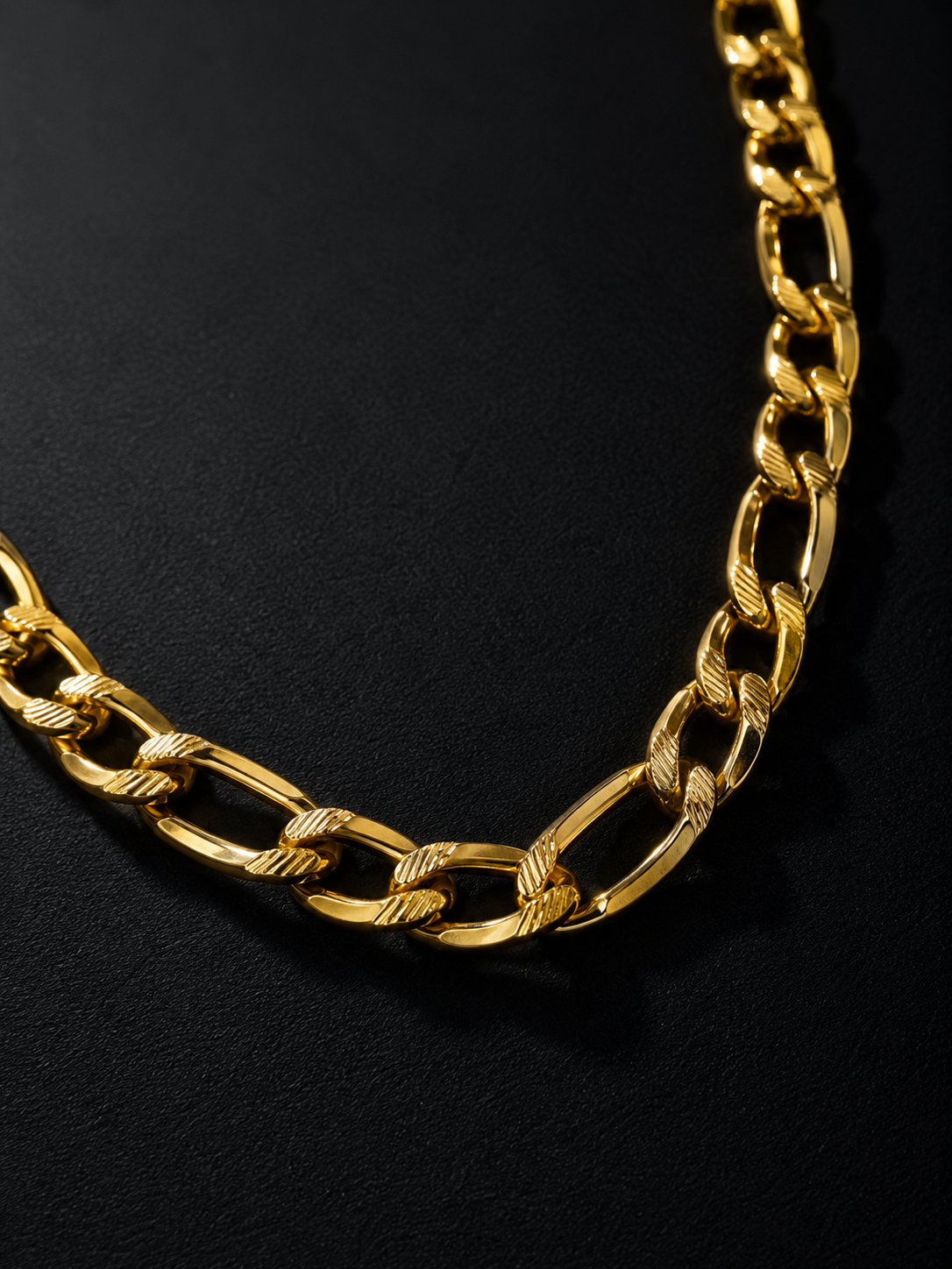 "The Milano Noir" Diamond-Cut Figaro Link 24” 14K Gold Filled Chain