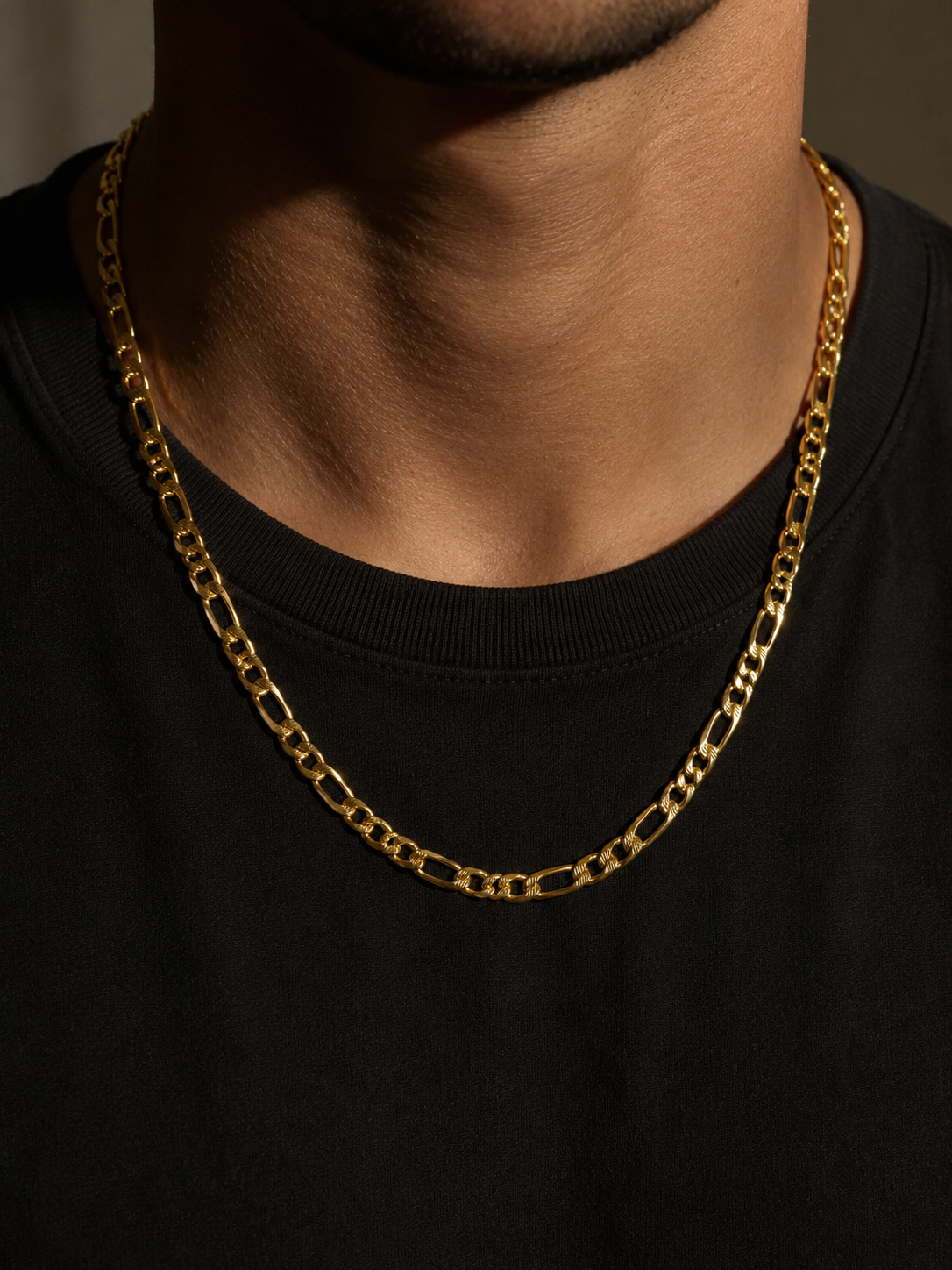 "The Milano Noir" Diamond-Cut Figaro Link 24” 14K Gold Filled Chain